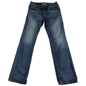 Buckle BKE Jake Bootcut Jeans Mens 30 Blue Distressed Western Cowboy Whiskered